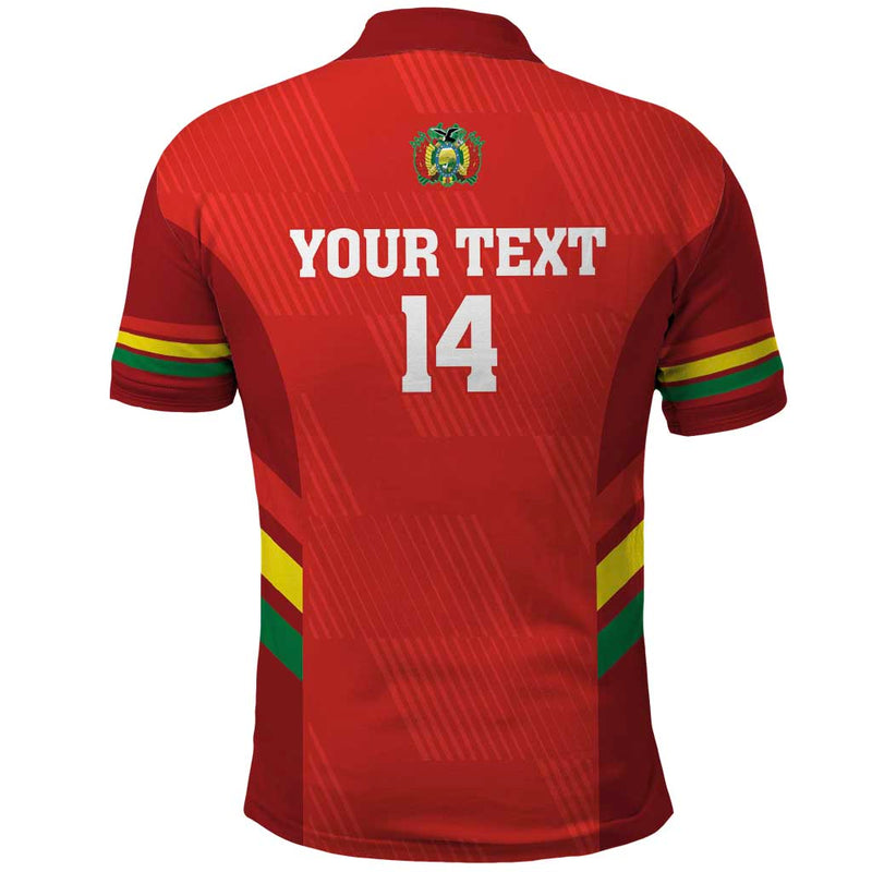 Custom Bolivia Football 2024 Vamos La Verde - Red Polo Shirt