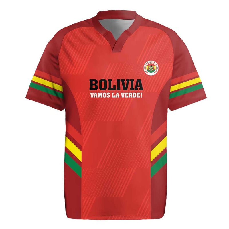 Custom Bolivia Football 2024 Vamos La Verde - Red Rugby Jersey