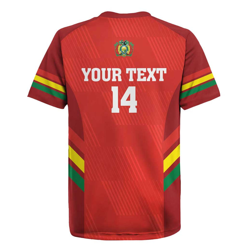 Custom Bolivia Football 2024 Vamos La Verde - Red Rugby Jersey