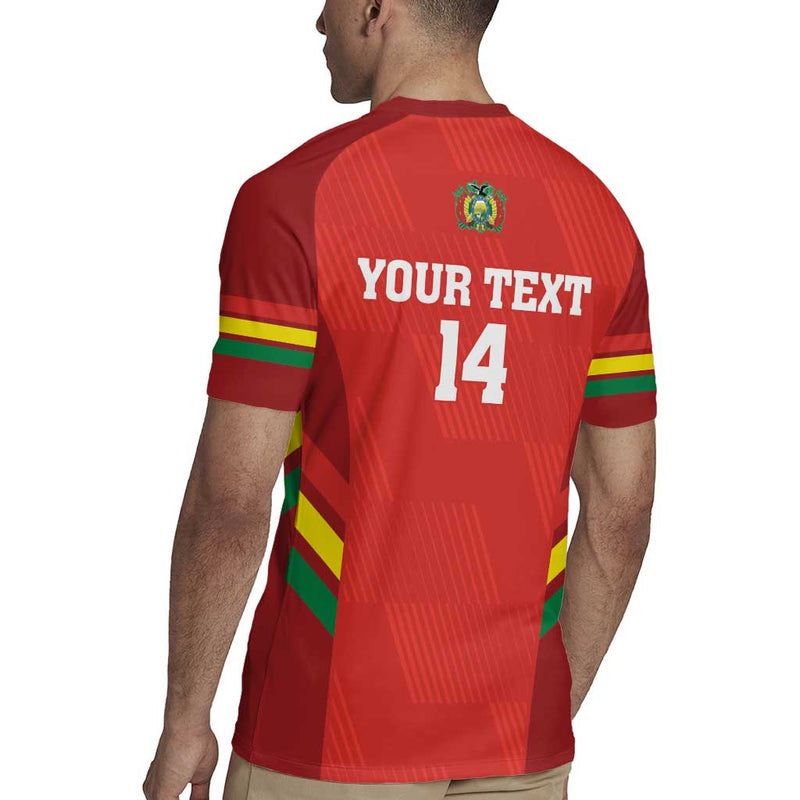 Custom Bolivia Football 2024 Vamos La Verde - Red Rugby Jersey