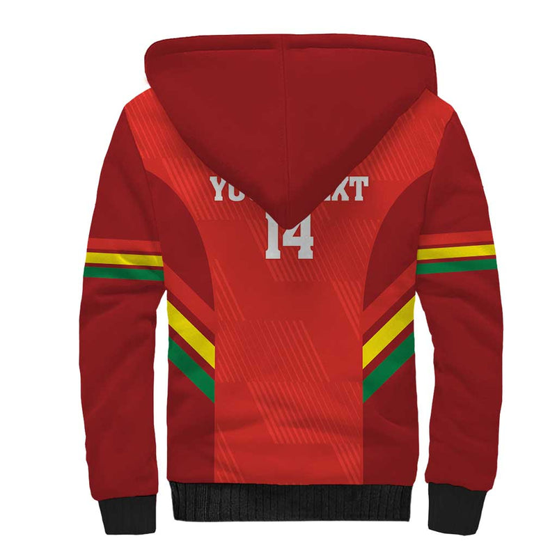 Custom Bolivia Football 2024 Vamos La Verde - Red Sherpa Hoodie