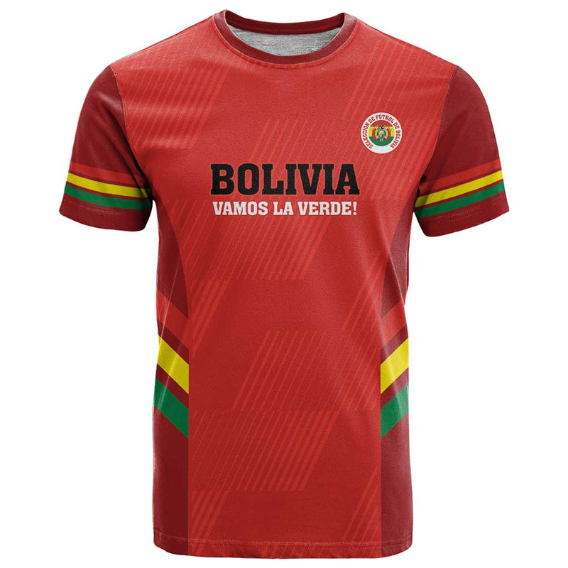 Custom Bolivia Football 2024 Vamos La Verde - Red T Shirt