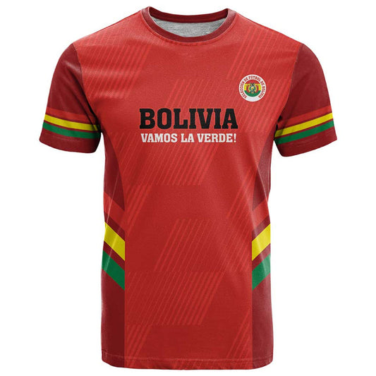 Custom Bolivia Football 2024 Vamos La Verde - Red T Shirt
