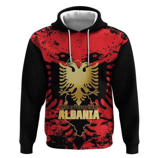 Albania Independence Day Dita E Pavaresise Map Grunge Style Hoodie