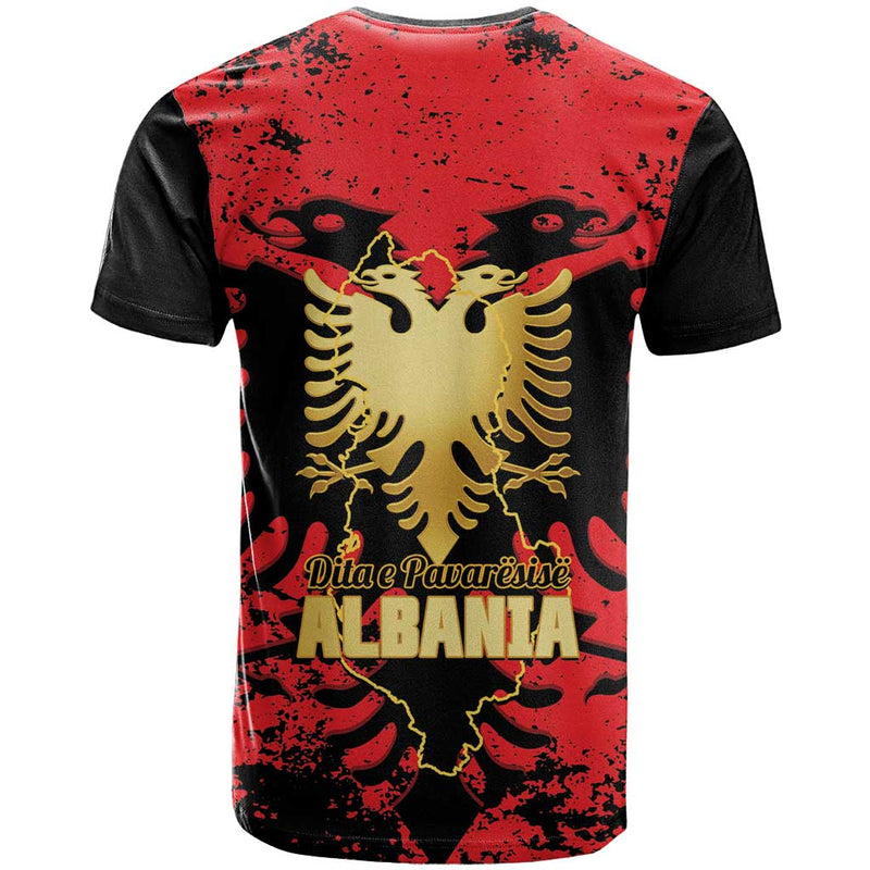 Albania Independence Day Dita E Pavaresise Map Grunge Style T Shirt