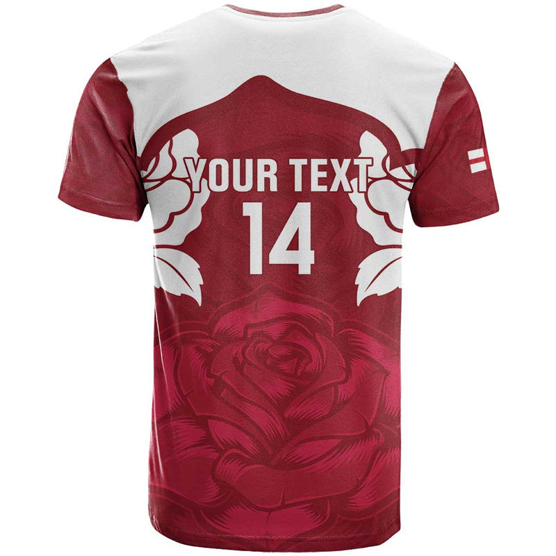 Custom England Rugby 2025 Go Champions Red Rose T Shirt