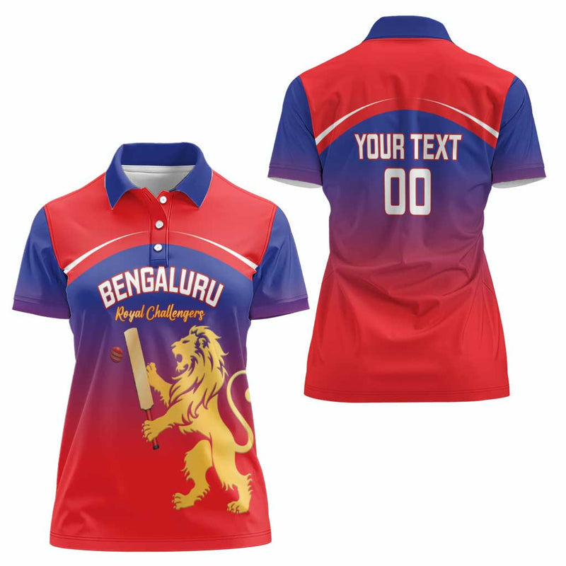 Custom Bengaluru India Cricket Go Champions Women Polo Shirt