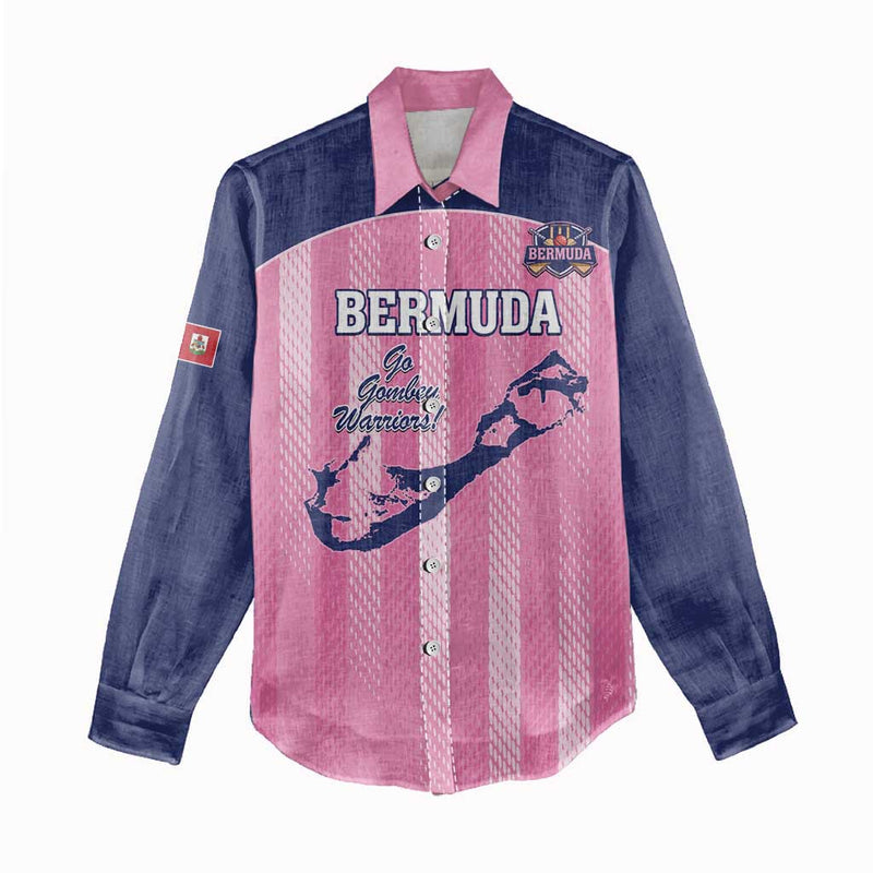 Custom Bermuda Cricket Go Gombey Warriors Women Casual Shirt