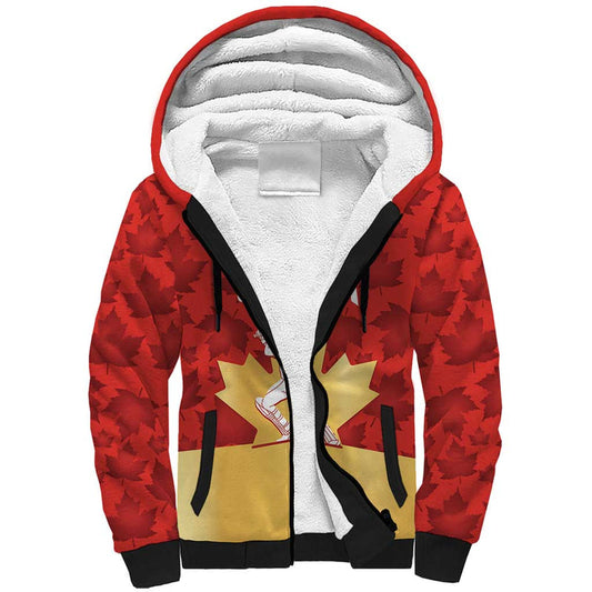 Custom Canada Cricket Come On Maple Leaf Sherpa Hoodie