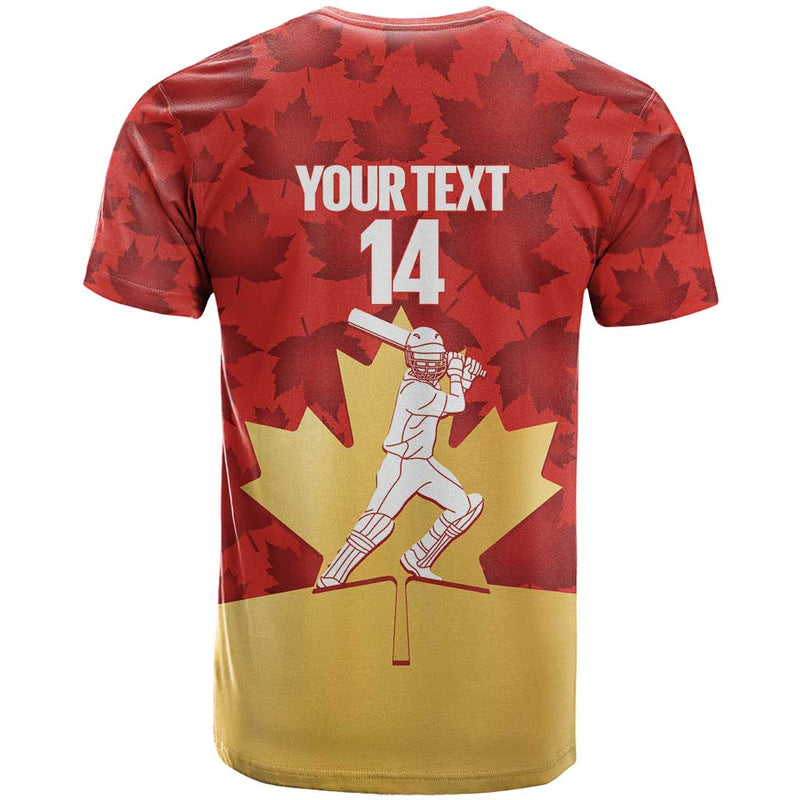 Custom Canada Cricket Come On Maple Leaf T Shirt