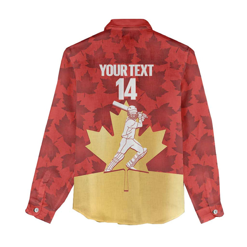 Custom Canada Cricket Come On Maple Leaf Women Casual Shirt