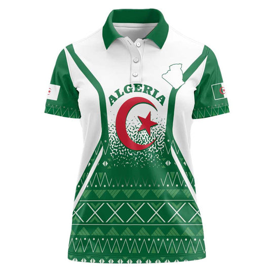 Algeria Coat Of Arms African Pattern Women Polo Shirt