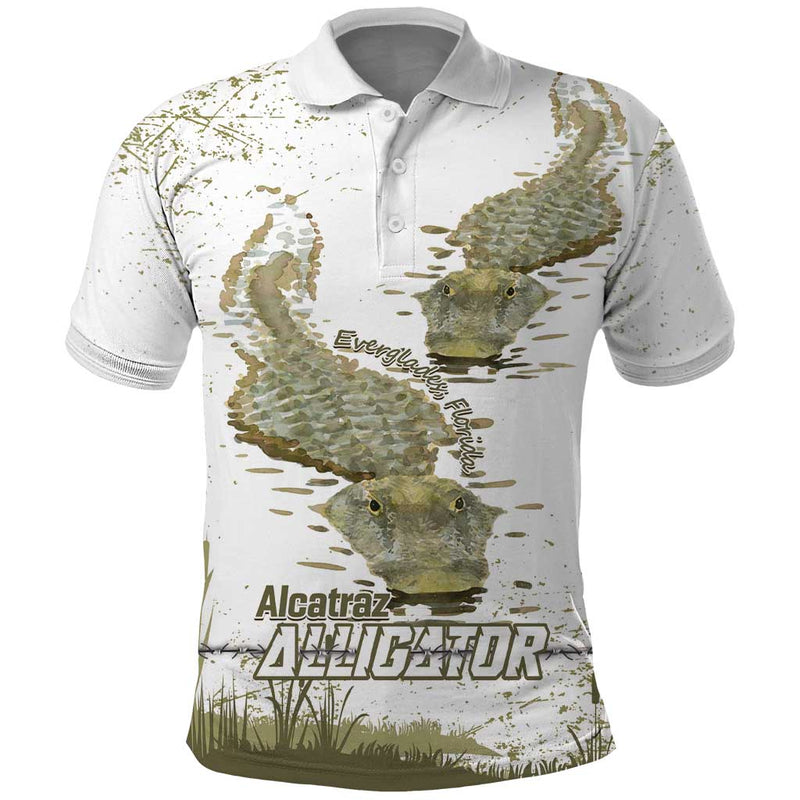 Everglades Florida Alligators Alcatraz Est 2025 Polo Shirt