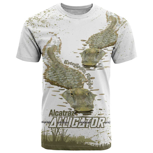 Everglades Florida Alligators Alcatraz Est 2025 T Shirt