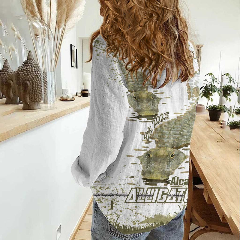 Everglades Florida Alligators Alcatraz Est 2025 Women Casual Shirt