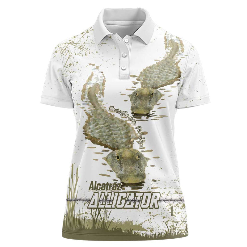 Everglades Florida Alligators Alcatraz Est 2025 Women Polo Shirt