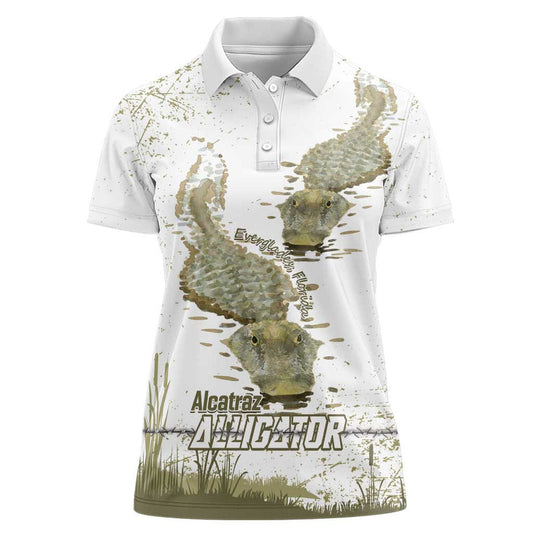 Everglades Florida Alligators Alcatraz Est 2025 Women Polo Shirt
