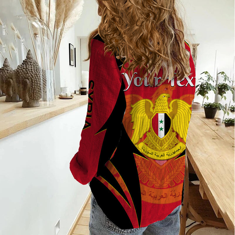 (Custom Personalised) Syria Evacuation Day Coat Of Arms Women Casual Shirt