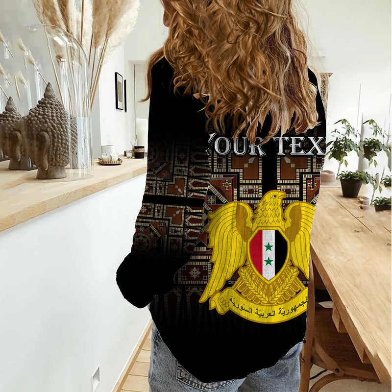 (Custom Personalised) Syria Coat Of Arms Mix Syrian Mosaic Women Casual Shirt