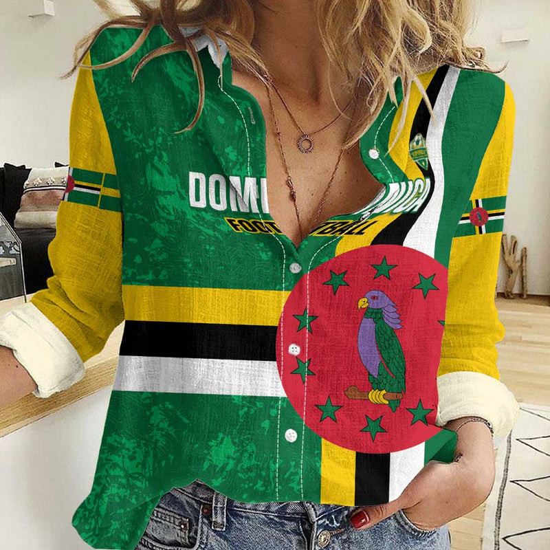 Custom Dominica Football 2025 Go Dominik Women Casual Shirt