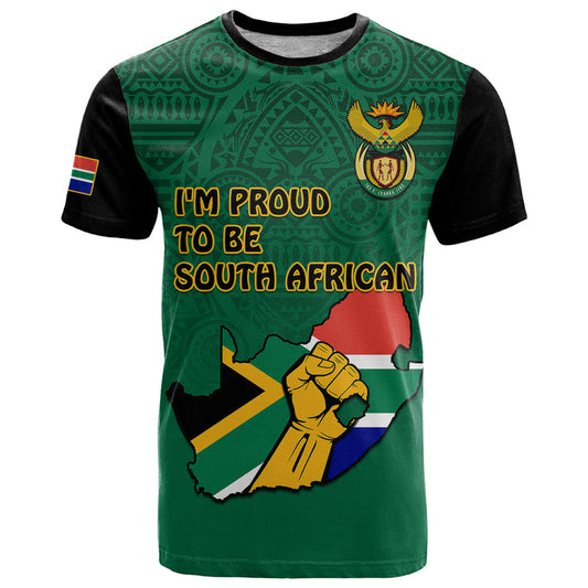 Custom South Africa African Pattern Happy Freedom Day Green Version T Shirt