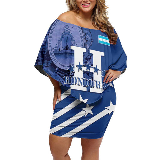Custom Honduras Football 2025 Vamos Los Catrachos Off Shoulder Short Dress