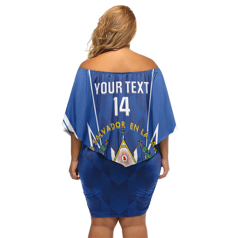 Custom El Salvador Football 2025 Vamos La Selecta Off Shoulder Short Dress