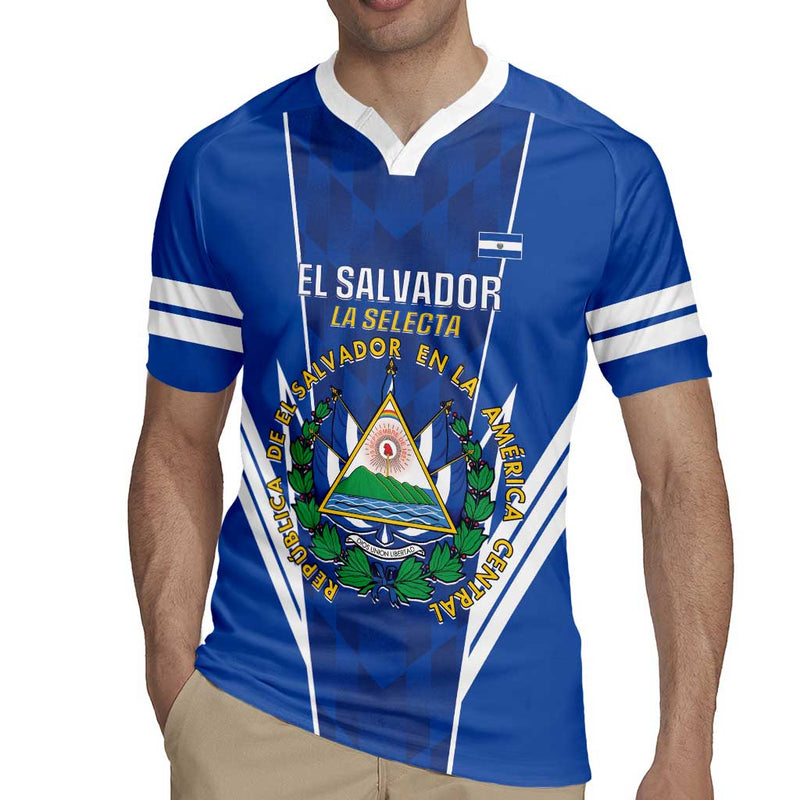 Custom El Salvador Football 2025 Vamos La Selecta Rugby Jersey