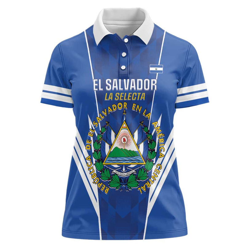 Custom El Salvador Football 2025 Vamos La Selecta Women Polo Shirt