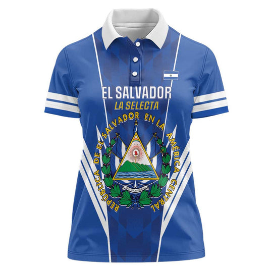 Custom El Salvador Football 2025 Vamos La Selecta Women Polo Shirt