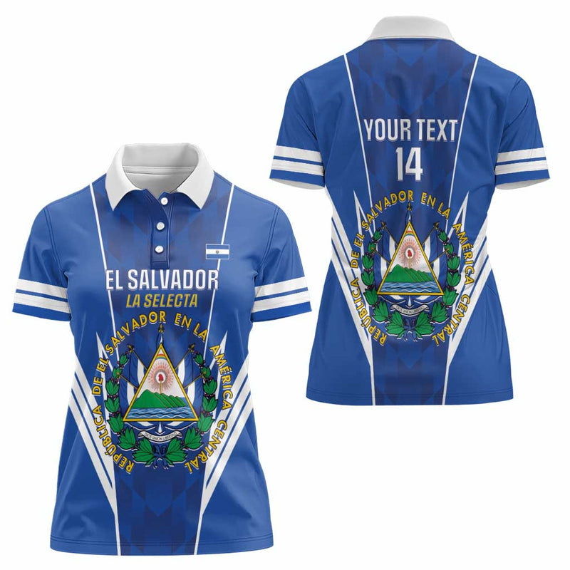 Custom El Salvador Football 2025 Vamos La Selecta Women Polo Shirt