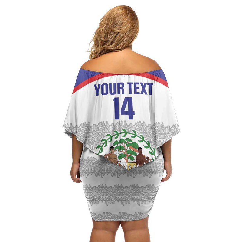 Custom Belize Football 2025 Go Jaguars Off Shoulder Short Dress