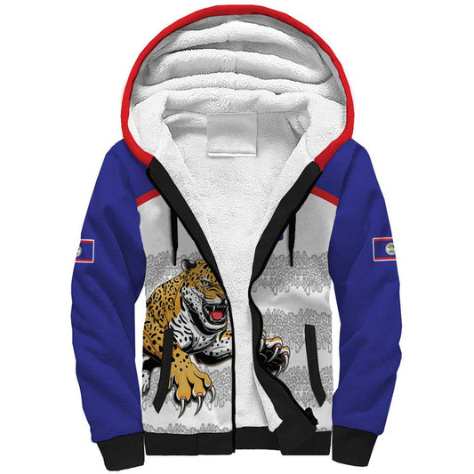 Custom Belize Football 2025 Go Jaguars Sherpa Hoodie