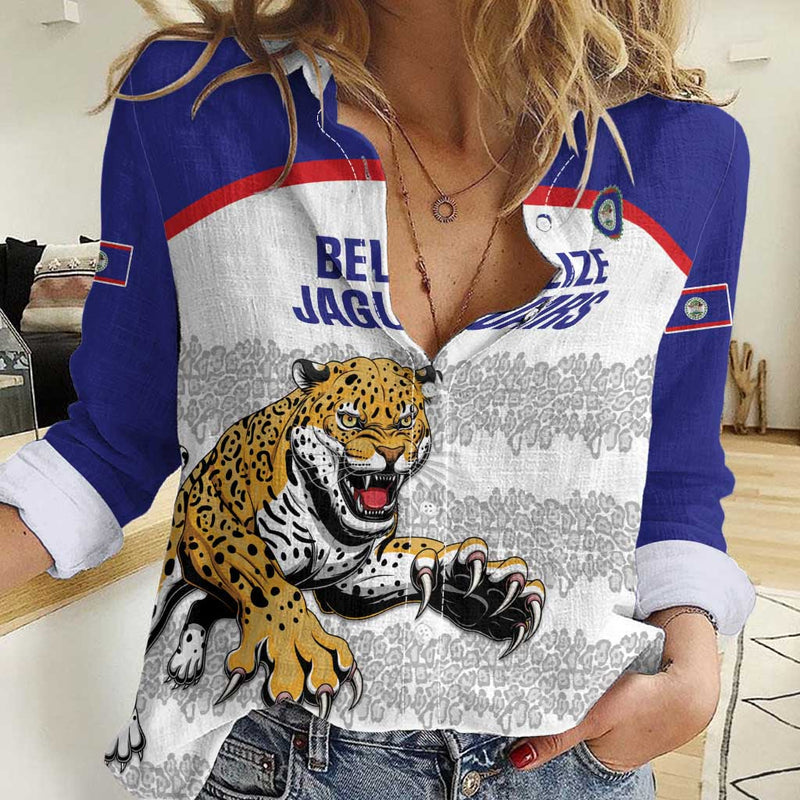 Custom Belize Football 2025 Go Jaguars Women Casual Shirt