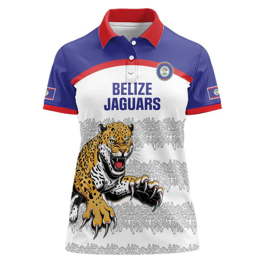 Custom Belize Football 2025 Go Jaguars Women Polo Shirt
