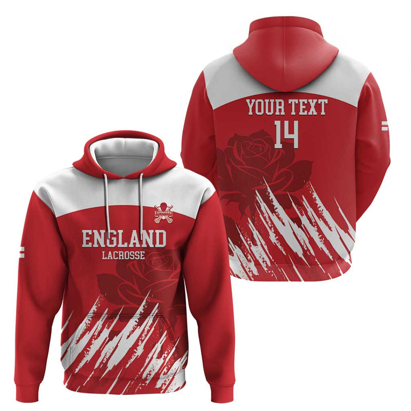 Custom England Lacrosse Go Champions Rose Hoodie
