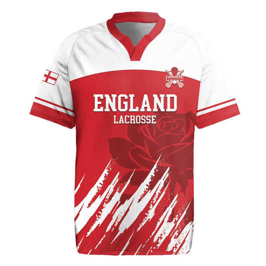 Custom England Lacrosse Go Champions Rose Rugby Jersey