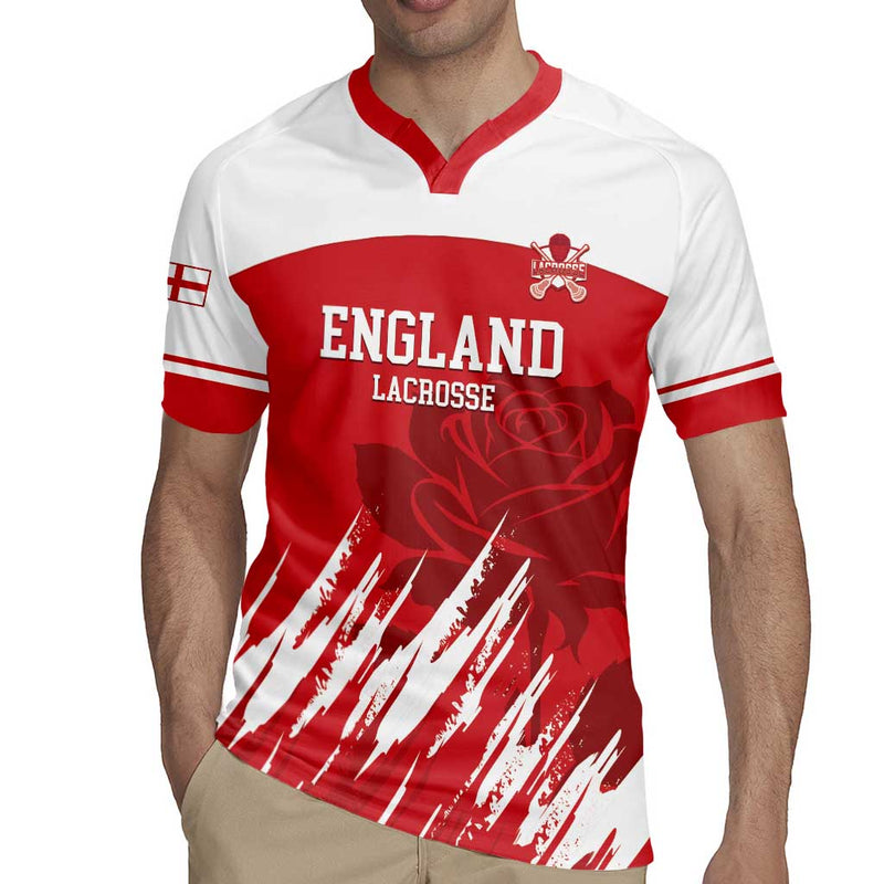 Custom England Lacrosse Go Champions Rose Rugby Jersey
