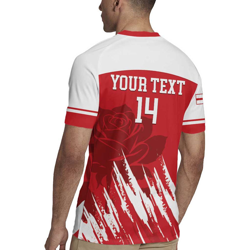Custom England Lacrosse Go Champions Rose Rugby Jersey