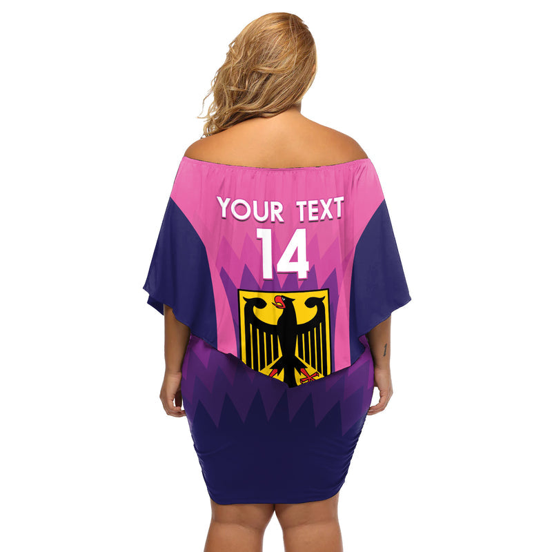 Custom Germany Football 2024 Nationalelf - Pink Version Off Shoulder Short Dress