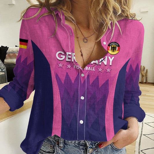 Custom Germany Football 2024 Nationalelf - Pink Version Women Casual Shirt