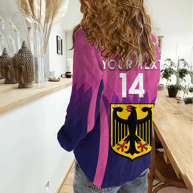 Custom Germany Football 2024 Nationalelf - Pink Version Women Casual Shirt