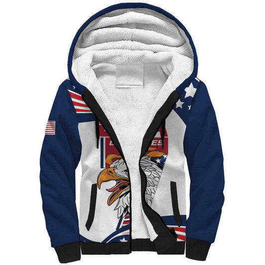 Custom USA Rugby Sevens Go Eagles Flag Style Sherpa Hoodie