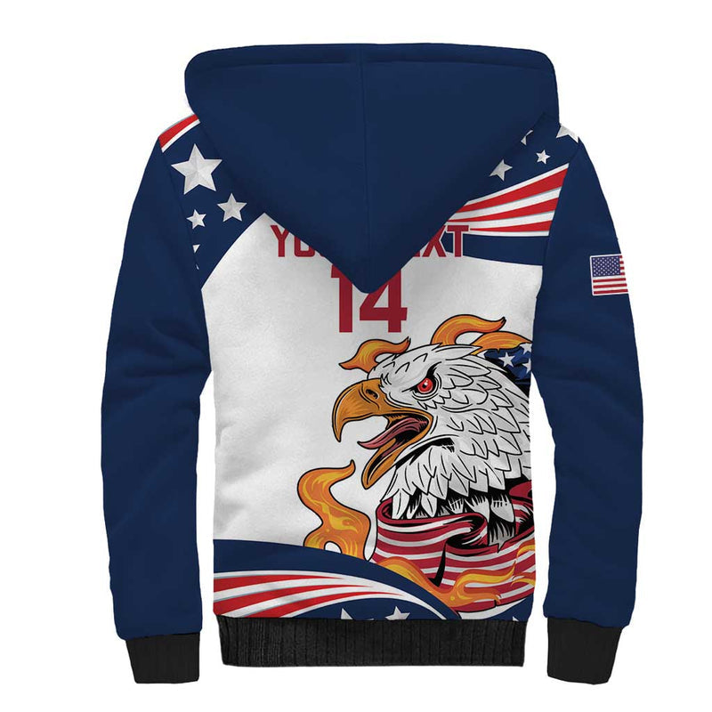 Custom USA Rugby Sevens Go Eagles Flag Style Sherpa Hoodie