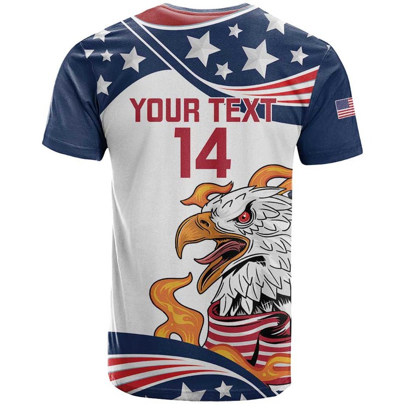 Custom USA Rugby Sevens Go Eagles Flag Style T Shirt