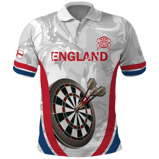 Custom England Darts Go Champions Grunge Marble Style Polo Shirt