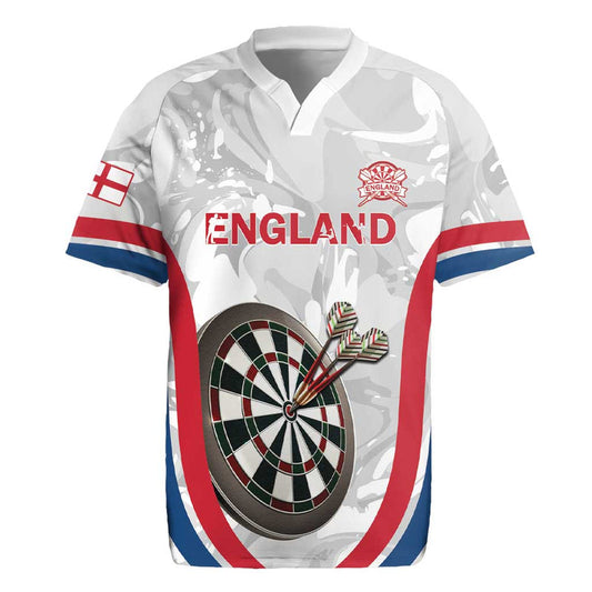 Custom England Darts Go Champions Grunge Marble Style Rugby Jersey