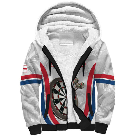 Custom England Darts Go Champions Grunge Marble Style Sherpa Hoodie