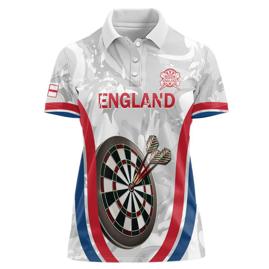 Custom England Darts Go Champions Grunge Marble Style Women Polo Shirt