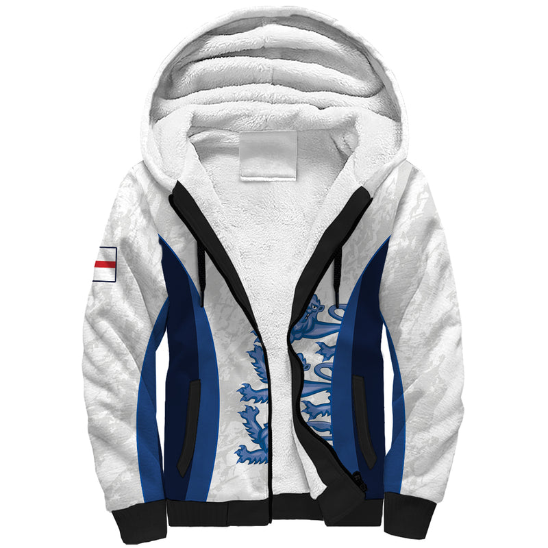 Custom England Football 2024 Go Champions Three Lions Sherpa Hoodie